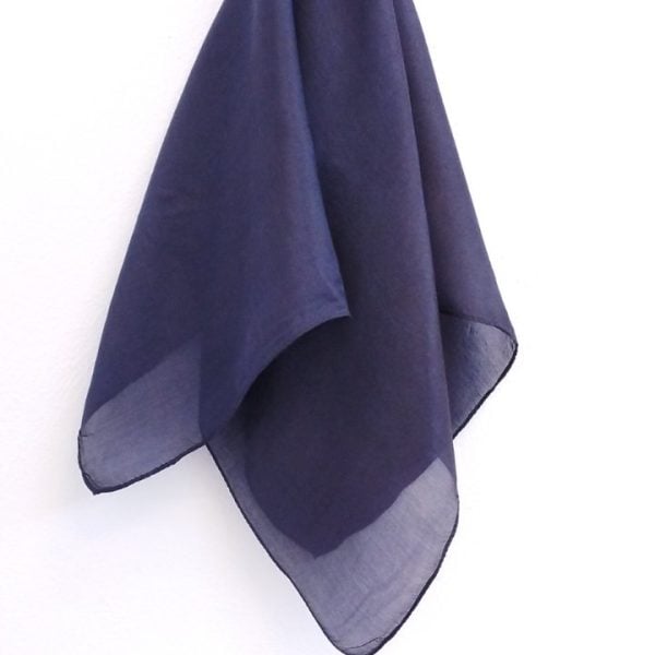 Μπλε σκούρο τετράγωνο μαντήλι, 100% μετάξι