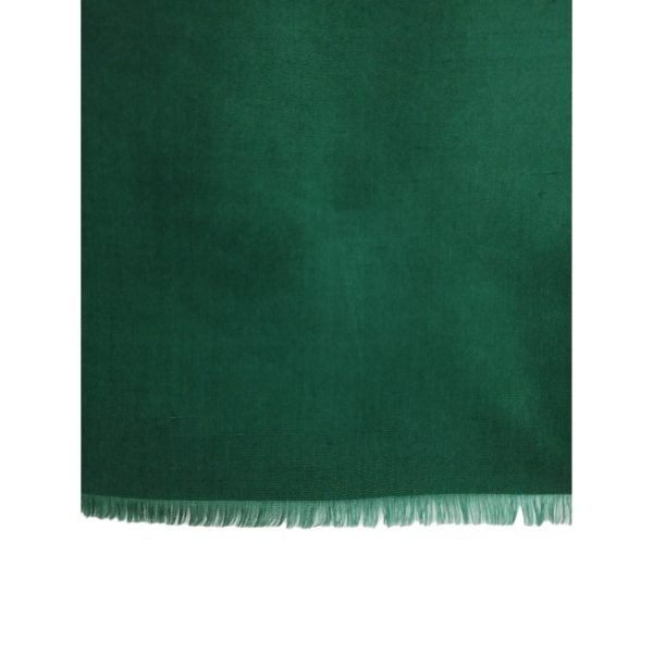 Silk Soie Sauvage, in emerald shade with fringes