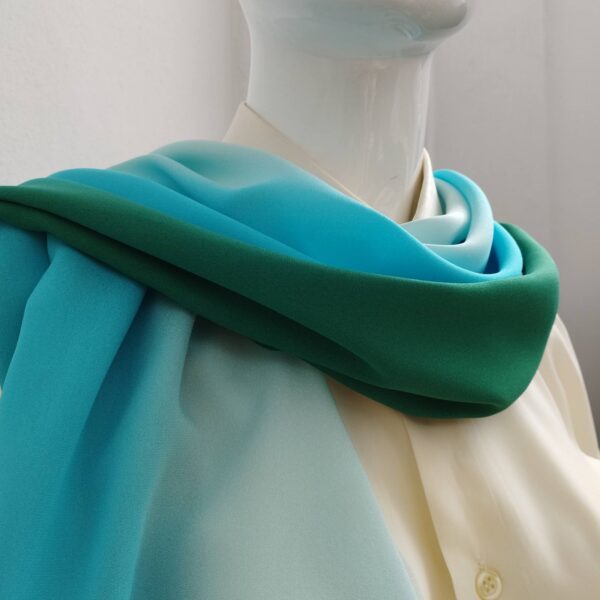 Silk degrade multicolored thin scarf