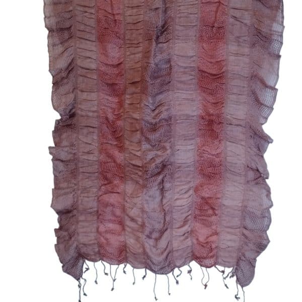 SCARF VISCOSE WASP'S NEST TYPE BROWN PINK Composition: Silk 100% Color: Brown Pink Dimensions: 60cm* 1,80 Care: Dry Clean
