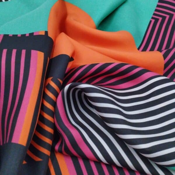 Silk scarf with geometrical designs